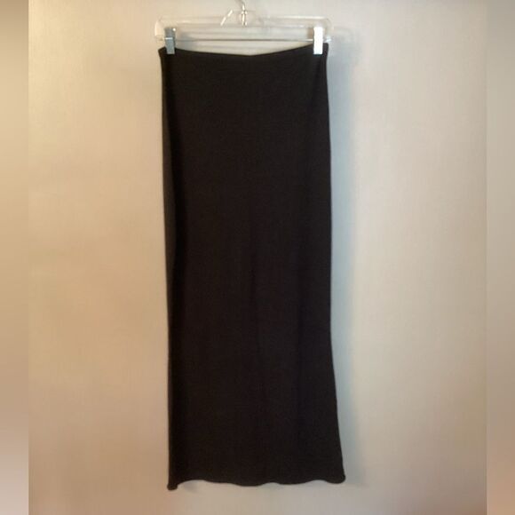 BLUE FISH SIZE 1 LARGE LONG BLACK MAXI SKIRT STRAIGHT PENCIL MINIMALIST FLARED - Picture 1 of 6
